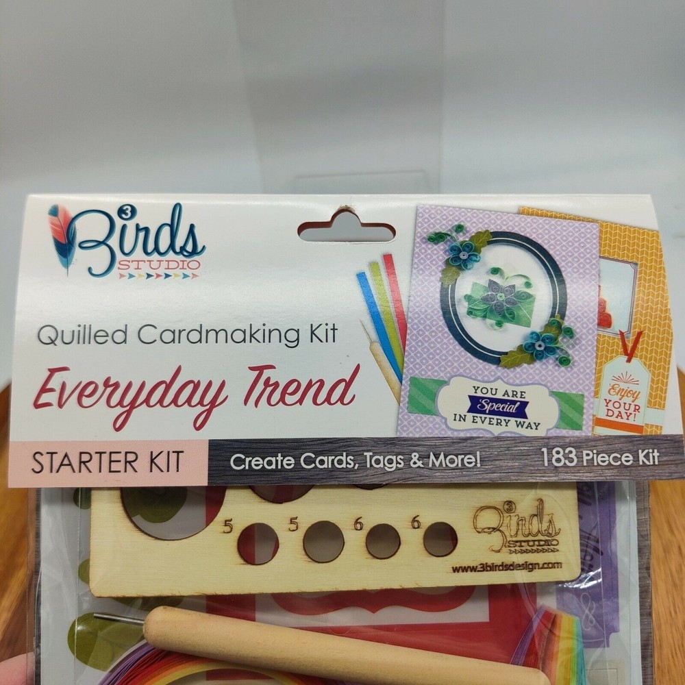 3 Birds Studio Quilled Cardmaking Kit EVERYDAY TREND Quilling Paper NEW 183 Pcs - Picture 2 of 8